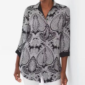 Chicos reversible paisley/black blouse size 0